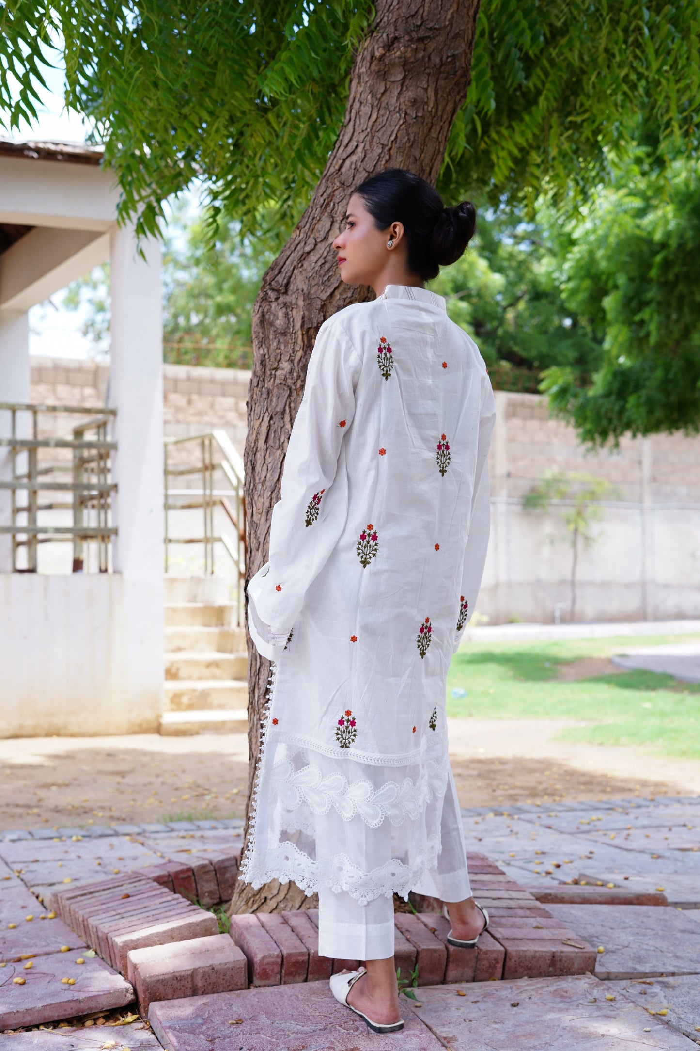 Floral Embroidery- Long with straight trouser.