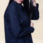 Classic Black Cotton Co-Ord Set for Women | Minimalist Long Sleeve Top & Trousers - Image 2