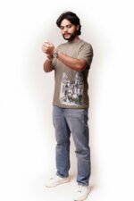 Men’s Olive Green Graphic T-Shirt – Cityscape Edition