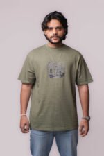 Men’s Olive Green Graphic T-Shirt – Rickshaw Edition - Image 5