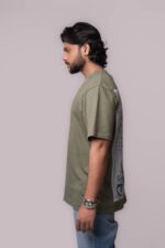 Men’s Olive Green Graphic T-Shirt – Rickshaw Edition - Image 4