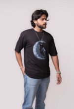 Men’s Black Graphic T-Shirt – Astronaut Moon Edition