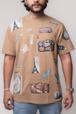 Men’s Graphic Beige T-Shirt – Casual Travel Print - Image 6