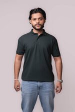 Men’s Dark Green Polo T-Shirt – Motorcycle Adventure Edition - Image 2