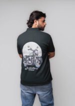 Men’s Dark Green Polo T-Shirt – Motorcycle Adventure Edition