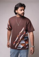 Men’s Brown Graphic T-Shirt – Geometric Edition