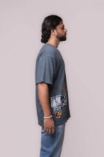 Men’s Grey Oversized Graphic T-Shirt – Peace of Money Edition - Image 4
