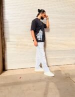 Men’s Black Oversized T-Shirt – Minimal Street Graphic - Image 2