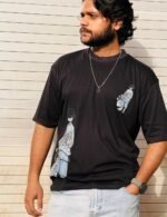 Men’s Black Oversized T-Shirt – Minimal Street Graphic