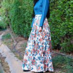 Silk Multi-Printed Skirt with Organza Top | Elegant Festive Co-Ord Set for Women - Image 3