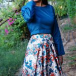 Silk Multi-Printed Skirt with Organza Top | Elegant Festive Co-Ord Set for Women - Image 4