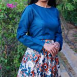 Silk Multi-Printed Skirt with Organza Top | Elegant Festive Co-Ord Set for Women - Image 5