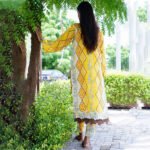 Yellow Floral Printed Lawn 2-Piece Suit for Women - Image 4
