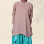 Minimal Chic Two-Piece | Camel Brown Shirt with Aqua Green Pants