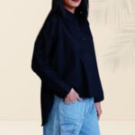 Black Pure high‐low shirt.  - Image 5