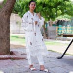 White Embroidered Cotton Kurta Set | Elegant Summer Outfit for Women - Image 8