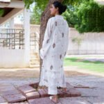 White Embroidered Cotton Kurta Set | Elegant Summer Outfit for Women - Image 3