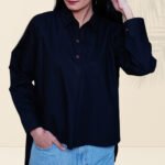 Black Pure high‐low shirt.  - Image 6