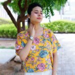Women’s Yellow Floral Printed Top – Summer Breeze Edition - Image 2