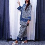 Blue Geometric Printed 2-Piece Set | Effortless Everyday Chic - Image 4