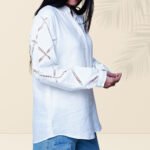 White Cutwork Linen Shirt | Minimalist Everyday Elegance - Image 5