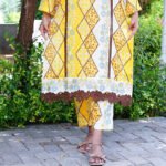 Yellow Floral Printed Lawn 2-Piece Suit for Women - Image 2