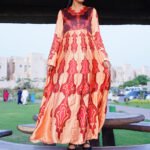 Fiery Grace Dress | Premium Satin Printed Maxi for Women - Image 3