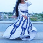 Royal Blue Elegance Dress | Premium Printed Satin Maxi for Women - Image 3